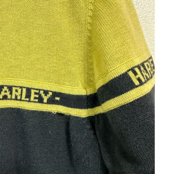Harley-Davidson Vintage Women's Black/Yellow Cropped Knit Sweater, Size XL - Picture 3 of 5